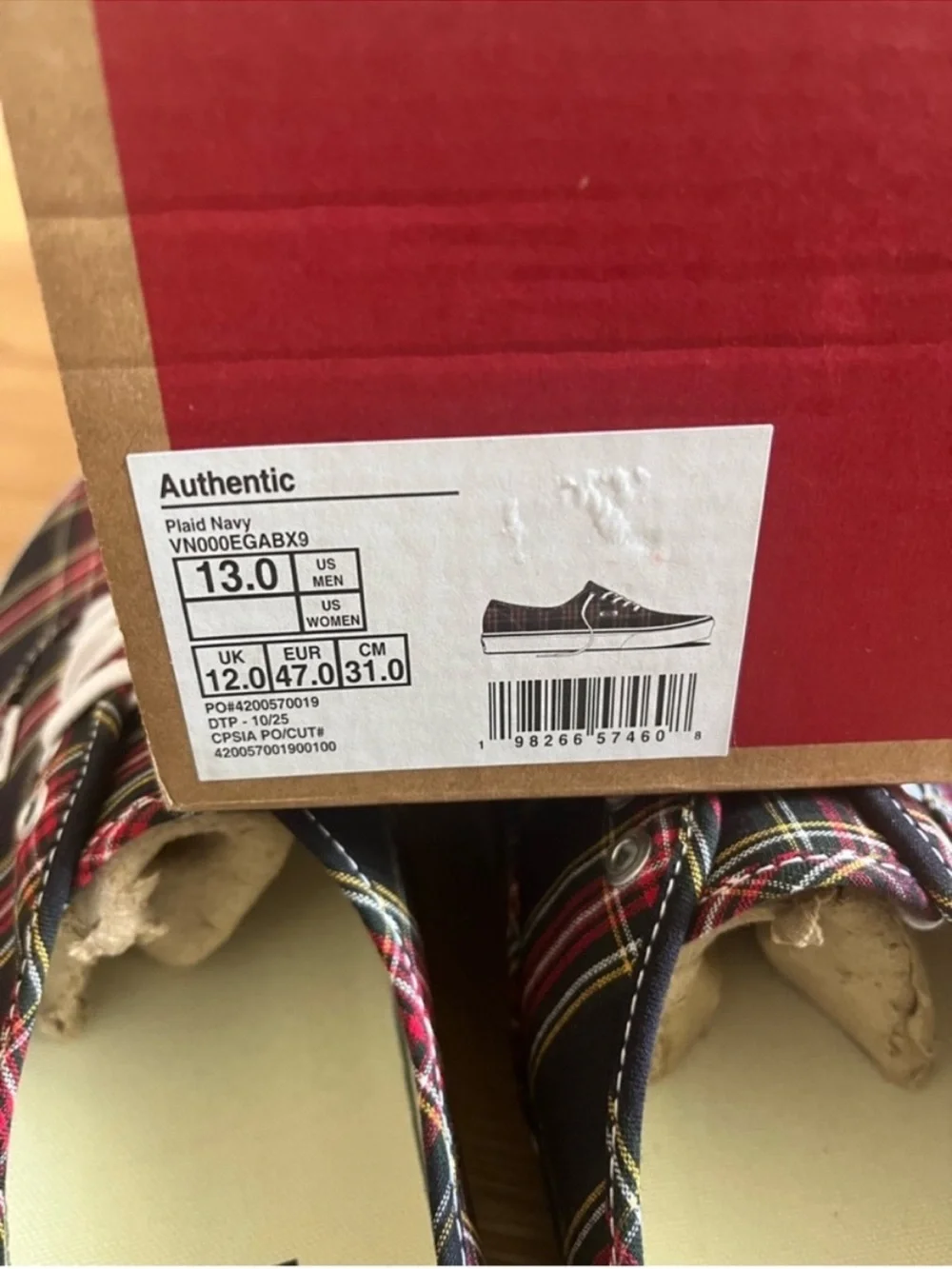 Vans Authentic Shoe Navy Blue Mens 13.0 US